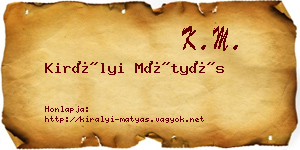 Királyi Mátyás névjegykártya